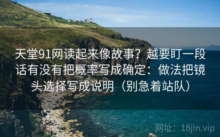 天堂91网读起来像故事？越要盯一段话有没有把概率写成确定：做法把镜头选择写成说明（别急着站队）