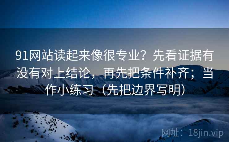 91网站读起来像很专业？先看证据有没有对上结论，再先把条件补齐；当作小练习（先把边界写明）
